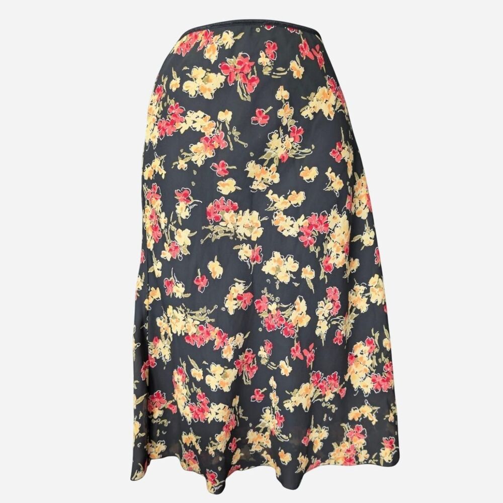 Women's Floral Midi Skirt 90s Medium